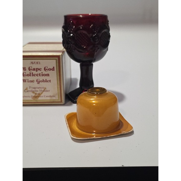 Avon Cape Cod 1876 Bayberry Fragrance Candlette Wine Goblet w/box - Picture 5 of 6